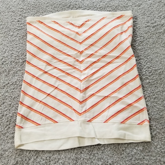 Guess Orange and White Chevron Pattern Tube Top - Picture 2 of 3
